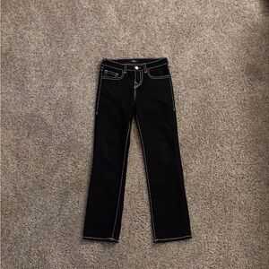 True Religion Kids Black Jeans with White Stitching